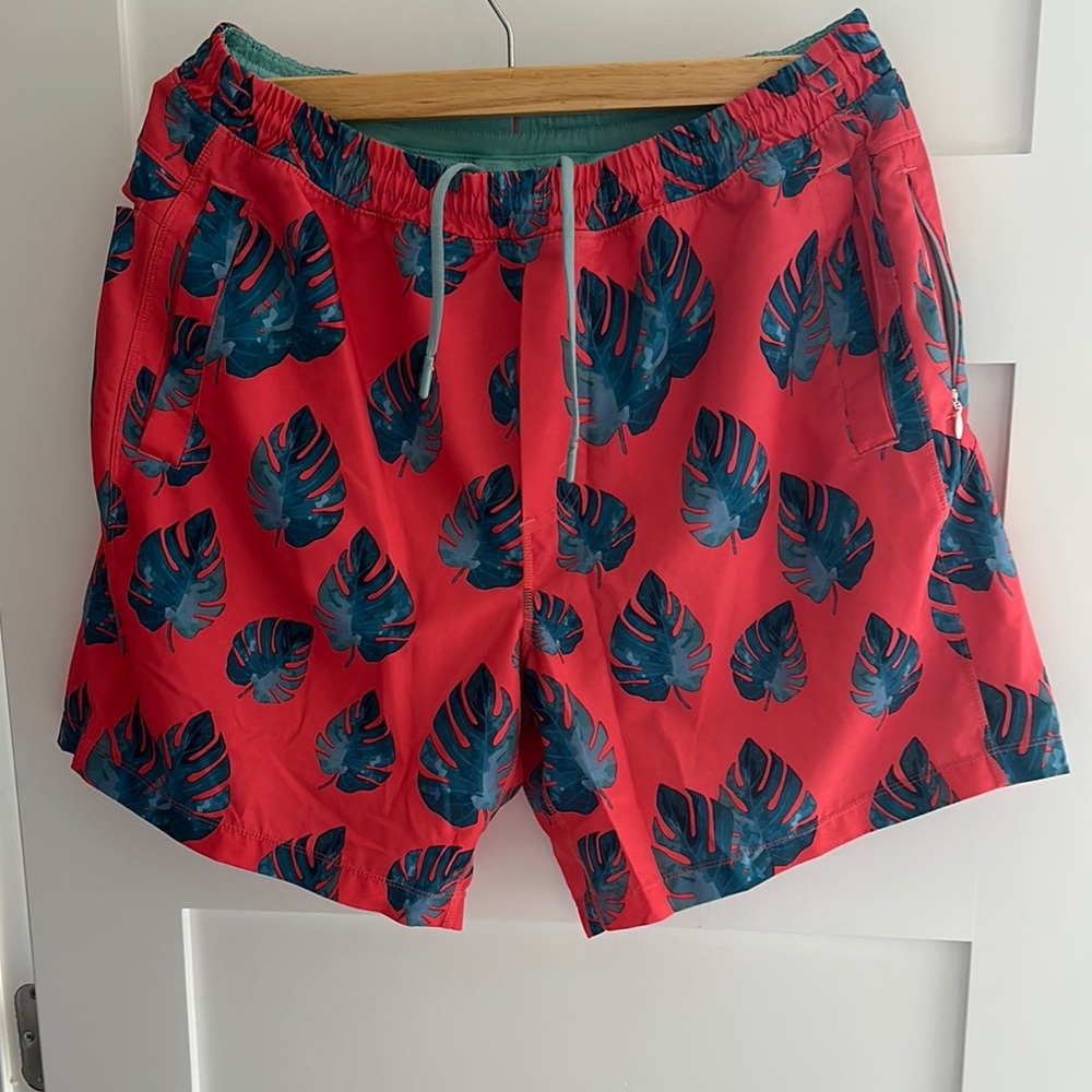 Birddogs Red and Blue Swim Trunks Modern Resort Style